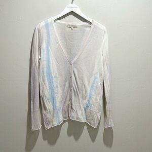 MATCH BY MARIKA CHARLES Women’s Gray Blue Tie Dye V-Neck Cardigan Sweater Sz S